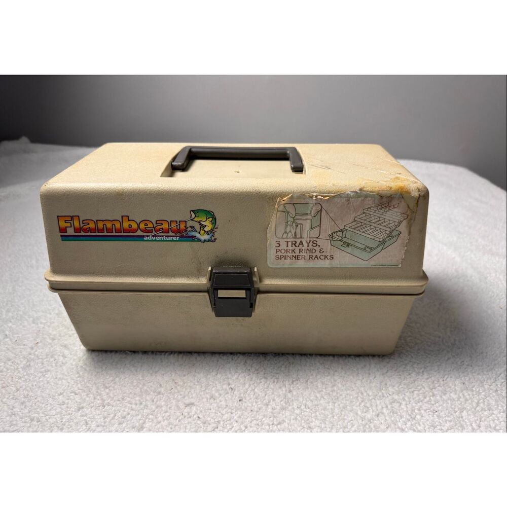 Vintage Flambeau Adventurer Fishing Tackle Box 3 Tier with Tackle